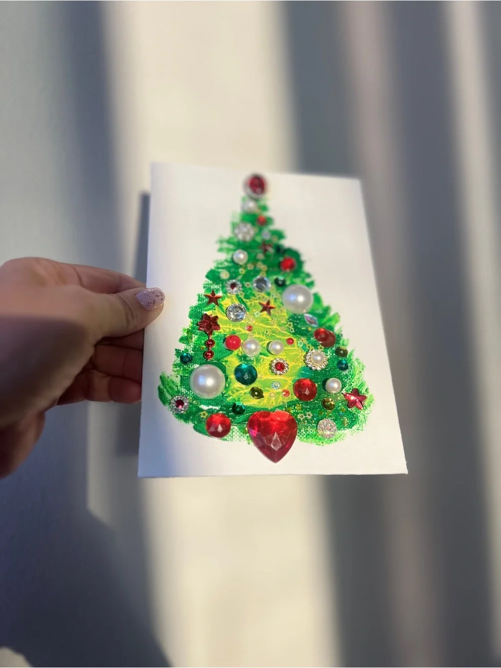 Handcrafted Green Embellished Holiday Tree Wall Art